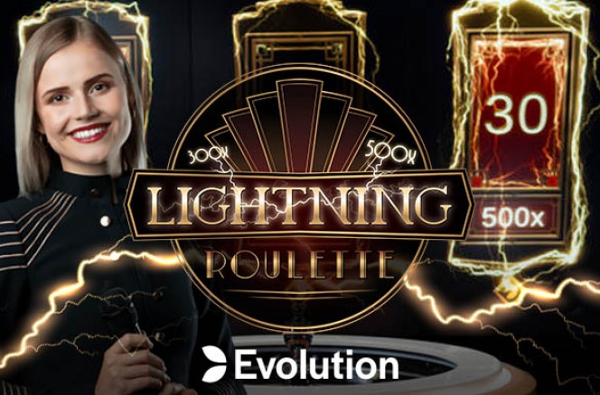 Live Lightning Roulette online game logo by Evolution on cmapit.io